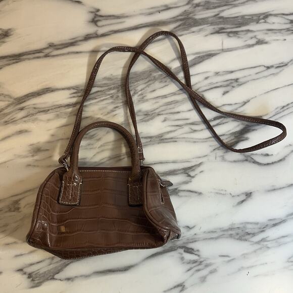 Vintage Retro Y2K Tommy Hilfiger baby handbag Purse Faux Leather Tan Crossbody - Picture 1 of 6